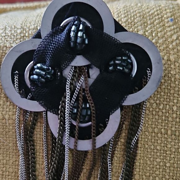 Catherine Malandrino Black and Silver Brooch - Picture 2 of 5